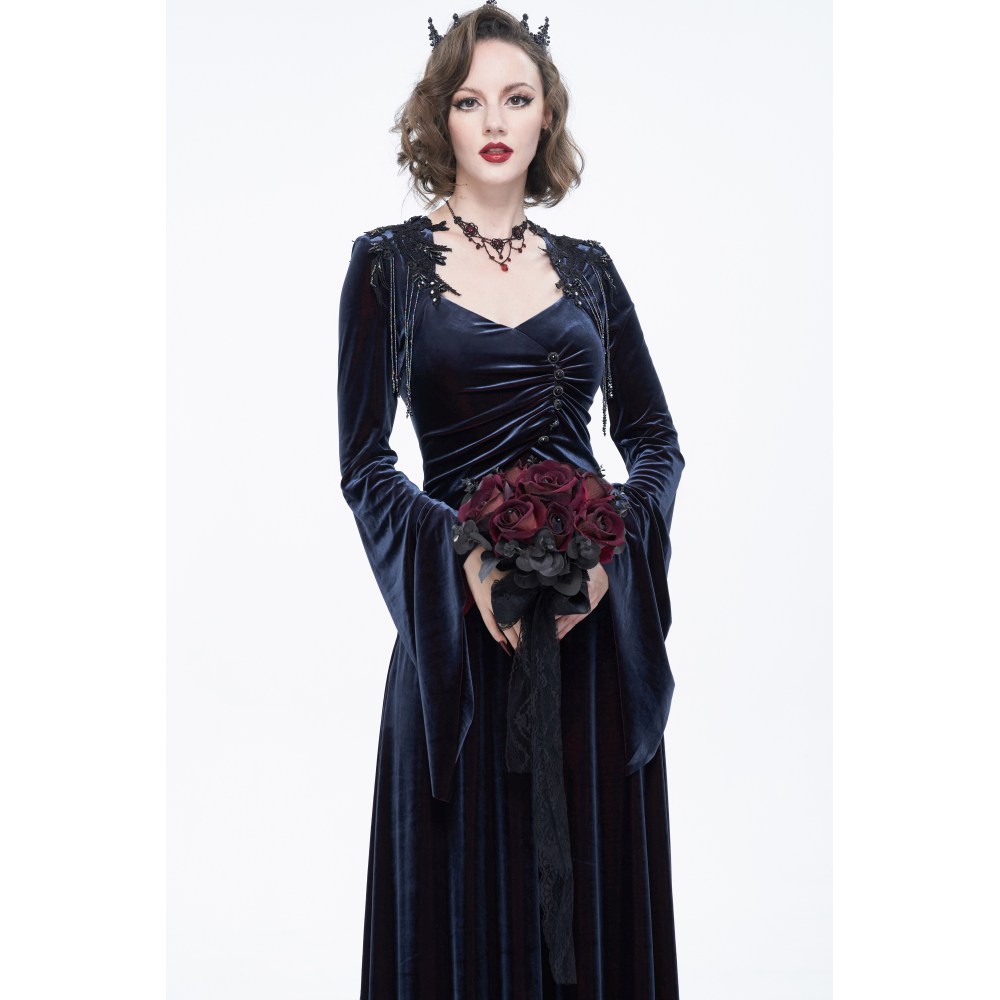 Eva Lady - Deadly Roses Gothic Bridal Bouquet Ornament - Zwart/Rood